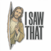 Grappig Religieus Ik Zag Dat Vintage Sticker (Voorkant)