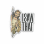 Grappig Religieus Ik Zag Dat Vintage Sticker (Voorkant)