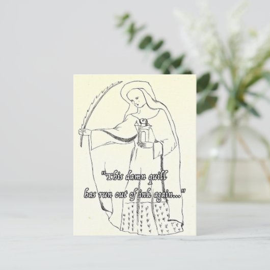 Grappig Religieuze Groeten Kaart Quill Verjaardag  (Staand voorkant)