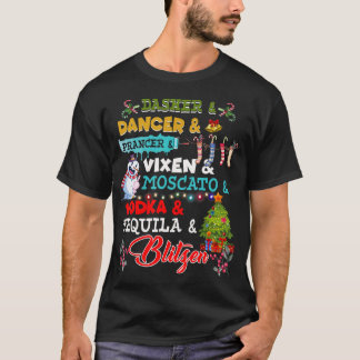 Grappig rendier Alcohol Names Christmas Party Drin T-shirt