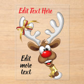 Grappig rendier dat gluurd Kerstmeme Acryl Uitnodigingen (Voorkant)