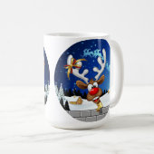 Grappig rendier dat gluurd Kerstmeme Koffiemok (Voorkant rechts)