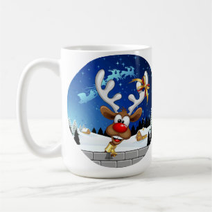 Grappig rendier dat gluurd Kerstmeme Koffiemok