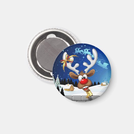 Grappig rendier dat gluurd Kerstmeme Magneet (Voorkant / Achterkant)