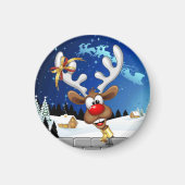 Grappig rendier dat gluurd Kerstmeme Magneet (Voorkant)