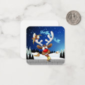 Grappig rendier dat gluurd Kerstmeme Notitiekaartje (Voorkant / Achterkant in situ)