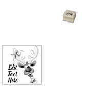 Grappig rendier dat gluurd Kerstmeme Rubberstempel (Gestempeld)