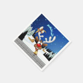 Grappig rendier dat gluurd Kerstmeme Servet (Hoek)