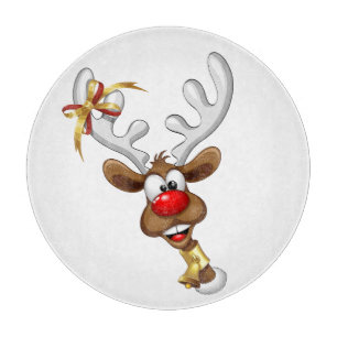 Grappig rendier dat gluurd Kerstmeme Snijplank