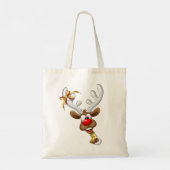 Grappig rendier dat gluurd Kerstmeme Tote Bag (Achterkant)