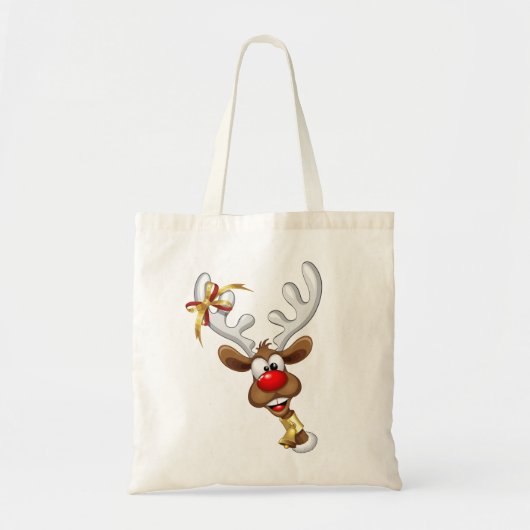 Grappig rendier dat gluurd Kerstmeme Tote Bag (Voorkant)