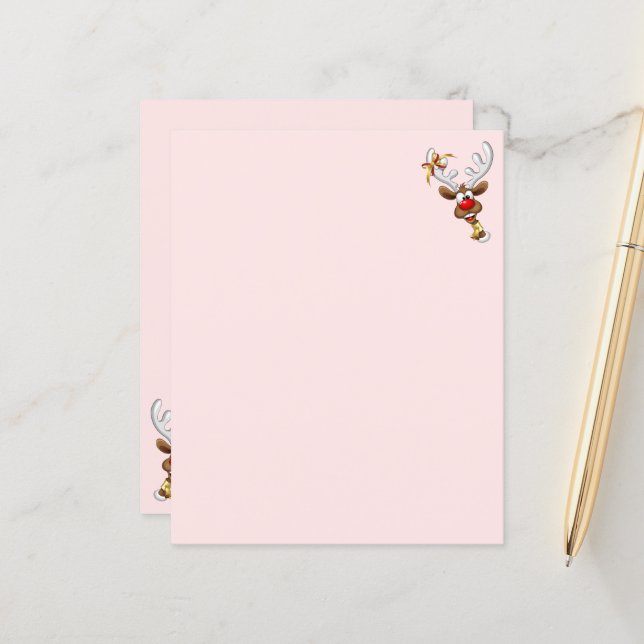 Grappig rendier dat gluurd Kerstmis meme (Voorkant / Achterkant in situ)