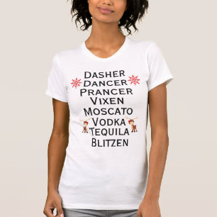Grappig rendier en alcohol drinkend T-shirt