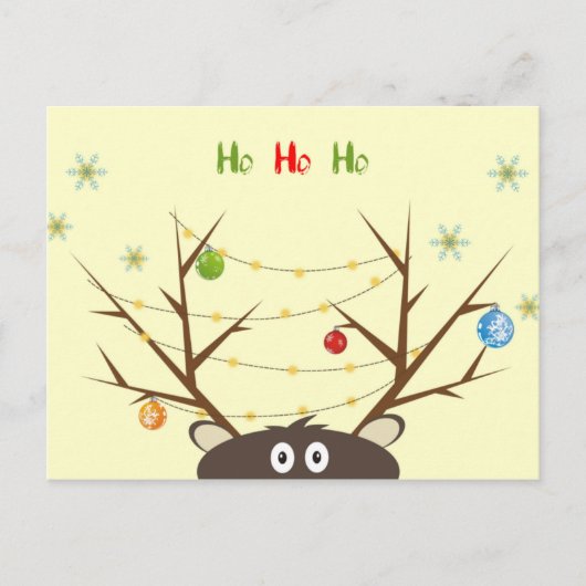 Grappig Rendier Feestdagenkaart (Voorkant)
