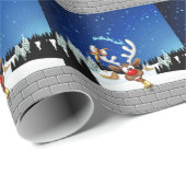 Grappig rendier glurend Kerstmeme Cadeaupapier (Rol Hoek)