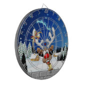 Grappig rendier glurend Kerstmeme Dartbord (Voorkant Links)
