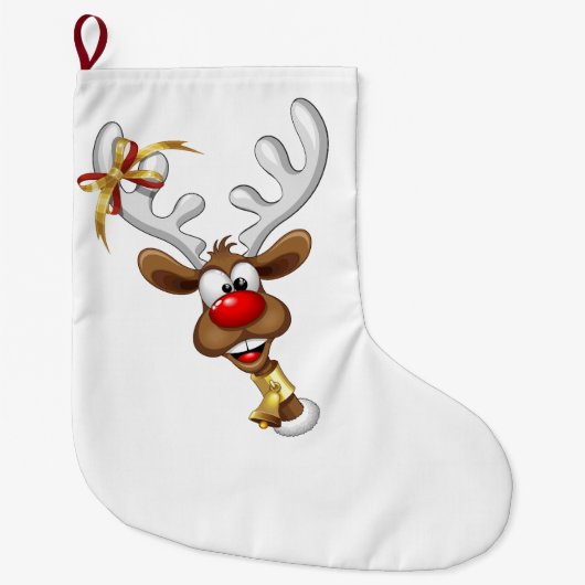 Grappig rendier glurend Kerstmeme Grote Kerstsok (Voorkant)