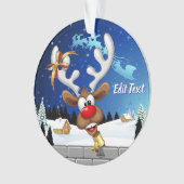 Grappig rendier glurend Kerstmeme Ornament (voorkant)