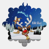 Grappig rendier glurend Kerstmeme Ornament Kaart (Voorkant)