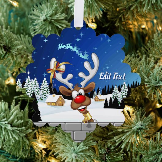 Grappig rendier glurend Kerstmeme Ornament Kaart (Insitu (Drie))