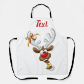 Grappig rendier glurend Kerstmeme Schort (Voorkant)
