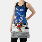 Grappig rendier glurend Kerstmeme Schort (Insitu)