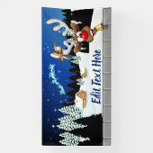 Grappig rendier glurend Kerstmeme Spandoek (Verticaal)