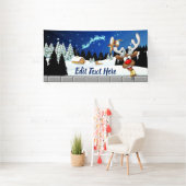 Grappig rendier glurend Kerstmeme Spandoek (Insitu)