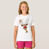 Grappig rendier glurend Kerstmeme T-shirt (Voorkant volledig)