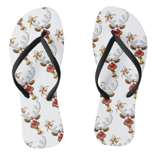 Grappig rendier glurend Kerstmeme Teenslippers (Voetbed)