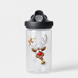 Grappig rendier glurend Kerstmeme Waterfles