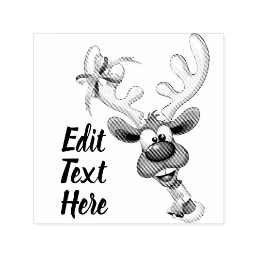 Grappig rendier glurend Kerstmeme Zelfinktende Stempel (Design)