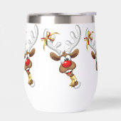 Grappig rendier gluurt Kerstmis meme (Links)