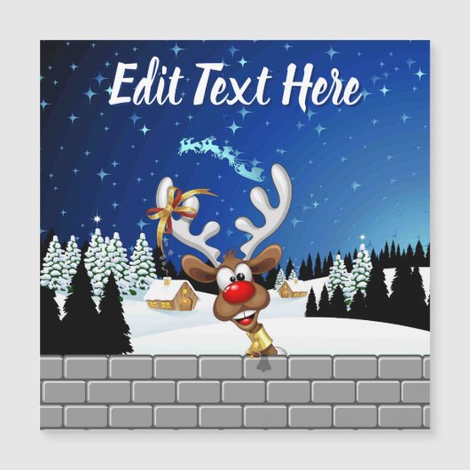 Grappig rendier gluurt Kerstmis meme (Voorkant)