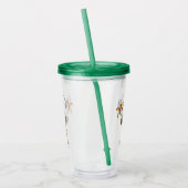 Grappig rendier gluurt Kerstmis meme Acryl Drinkbeker (Links)