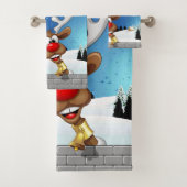 Grappig rendier gluurt Kerstmis meme Bad Handdoek (Insitu)