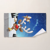 Grappig rendier gluurt Kerstmis meme Bad Handdoek (Handdoek)