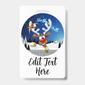 Grappig rendier gluurt Kerstmis meme Badge (Achterkant)