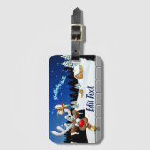 Grappig rendier gluurt Kerstmis meme Bagagelabel (Voorkant (verticaal))