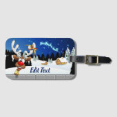 Grappig rendier gluurt Kerstmis meme Bagagelabel (Voorkant (horizontaal))