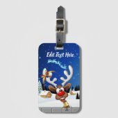 Grappig rendier gluurt Kerstmis meme Bagagelabel (Voorkant (verticaal))