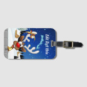 Grappig rendier gluurt Kerstmis meme Bagagelabel (Voorkant (horizontaal))