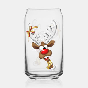 Grappig rendier gluurt Kerstmis meme Blikvorm Glas