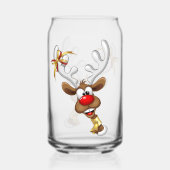 Grappig rendier gluurt Kerstmis meme Blikvorm Glas (Achterkant)