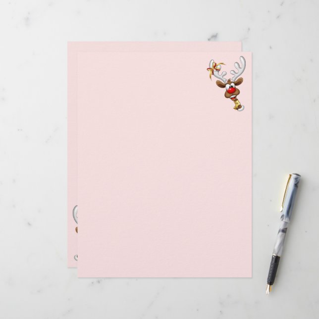 Grappig rendier gluurt Kerstmis meme Briefhoofd (Voorkant / Achterkant in situ)