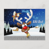 Grappig rendier gluurt Kerstmis meme Briefkaart (Voorkant)