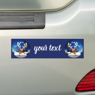 Grappig rendier gluurt Kerstmis meme Bumpersticker
