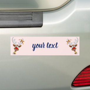 Grappig rendier gluurt Kerstmis meme Bumpersticker