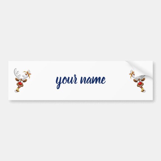 Grappig rendier gluurt Kerstmis meme Bumpersticker (Voorkant)