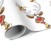 Grappig rendier gluurt Kerstmis meme Cadeaupapier (Rol Hoek)